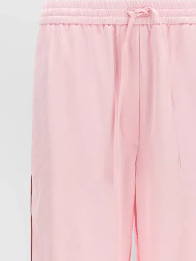 Off-white Women Pink Jacquard Satin Pajama Pants, 32 Luxury Pants For Women Darveys