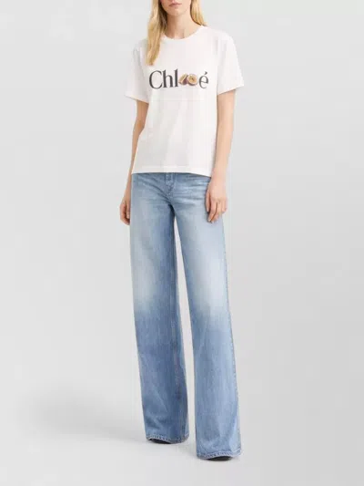 Chloé Baby Fit T-shirt In Cotton Jersey With Passion Fruit Print In White