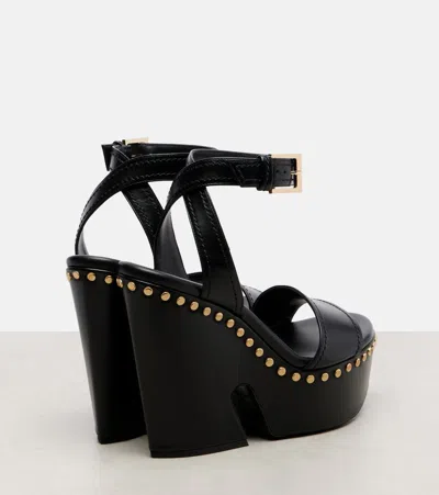 Givenchy Clog Platform Sandals In Leather With Studs Detail In Black