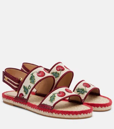 Valentino Garavani Cherryfic Double Strap Slingback Espadrille Sandal In Multi
