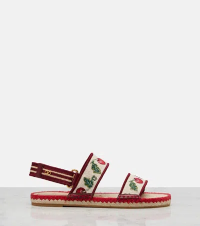 Valentino Garavani Cherryfic Double Strap Slingback Espadrille Sandal In Multi