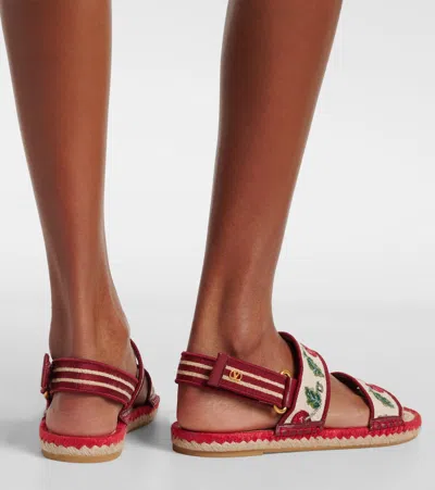 Valentino Garavani Cherryfic Double Strap Slingback Espadrille Sandal In Multi