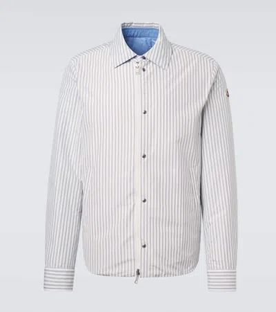 Moncler Cotton Blend Reversible Crescent Down Shirt In Multi