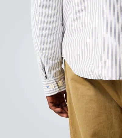 Moncler Cotton Blend Reversible Crescent Down Shirt In Multi