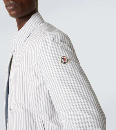 Moncler Cotton Blend Reversible Crescent Down Shirt In Multi