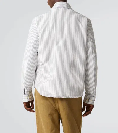 Moncler Cotton Blend Reversible Crescent Down Shirt In Multi