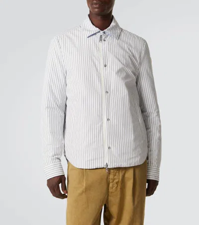 Moncler Cotton Blend Reversible Crescent Down Shirt In Multi