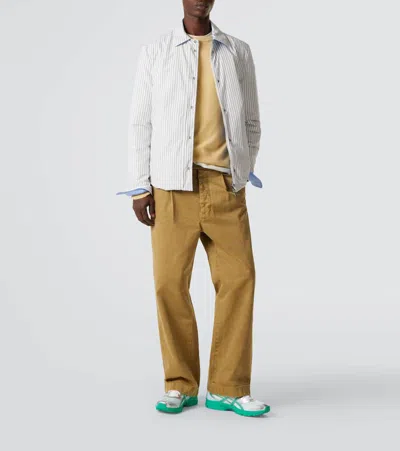 Moncler Cotton Blend Reversible Crescent Down Shirt In Multi