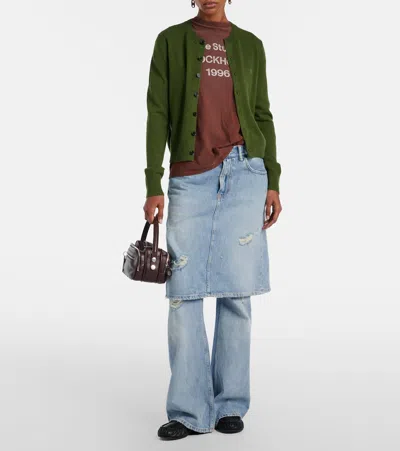 Acne Studios Buttoned Cardigan In Green