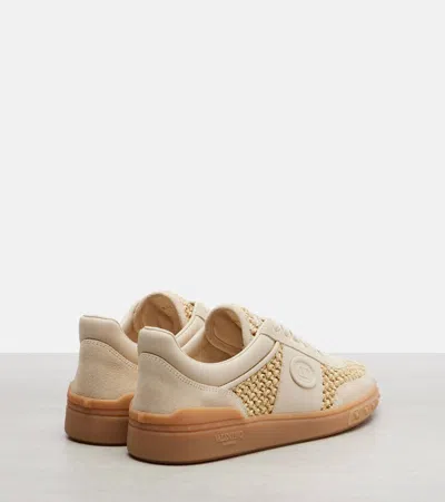 Valentino Garavani Upvillage Sneakers In Woven Raffia In Neutral