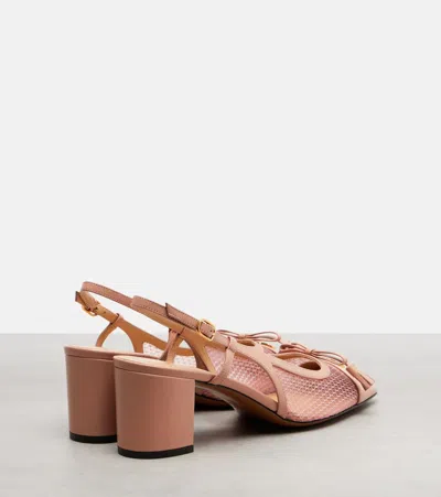 Valentino Garavani Valet Du Roi Slingback Pump In Mesh And Kidskin 60mm Woman Pink 42 In Pink