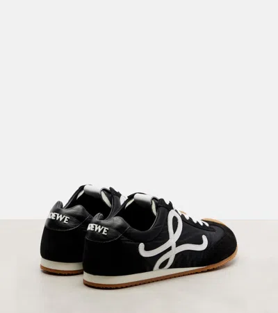 Loewe Women Black Canvas And Suede Ballet Runner 2.0 Sneakers