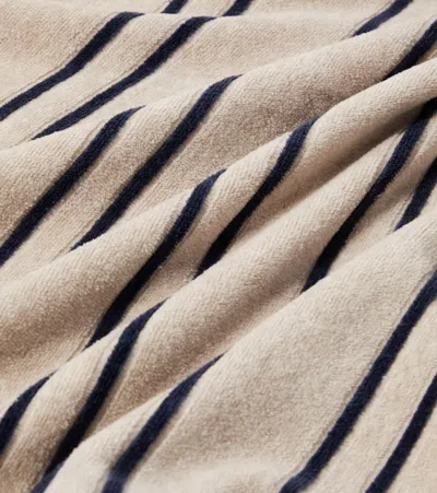 Brunello Cucinelli Striped Cotton Terry Beach Towel In Brown