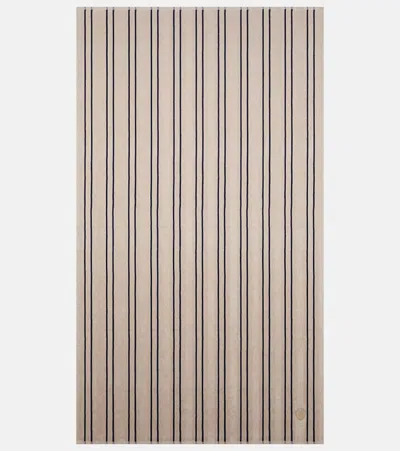 Brunello Cucinelli Striped Cotton Terry Beach Towel In Brown