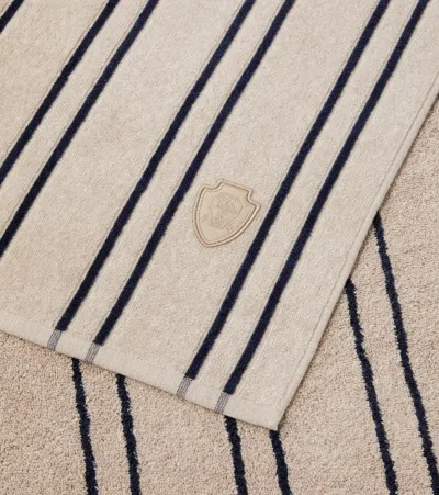 Brunello Cucinelli Striped Cotton Terry Beach Towel In Brown