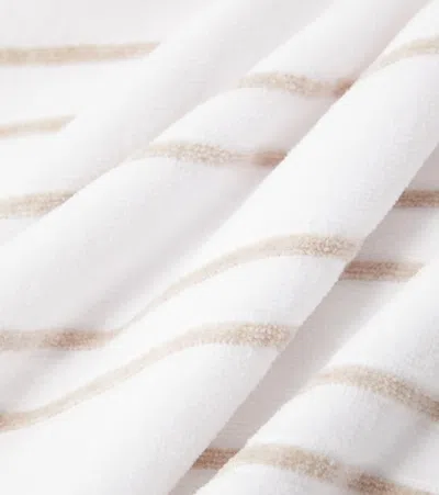 Brunello Cucinelli Striped Cotton Terry Beach Towel In Brown