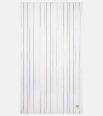 Brunello Cucinelli Striped Cotton Terry Beach Towel In Brown