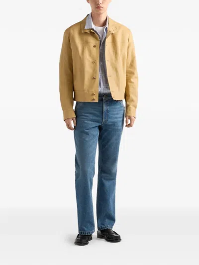 Prada Washed Denim Jeans With Regular Waist And Tight Fit In Blue