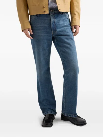 Prada Washed Denim Jeans With Regular Waist And Tight Fit In Blue