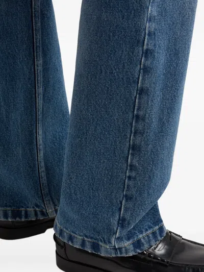Prada Washed Denim Jeans With Regular Waist And Tight Fit In Blue