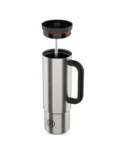 24bottles Brushed Handle Straw Cup (800ml) In Silver