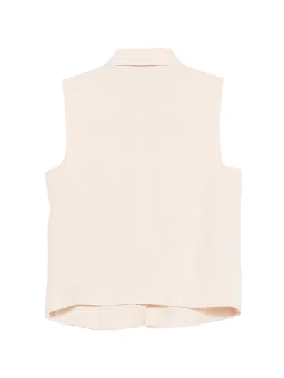 Emporio Armani Sleeveless Shirt In Technical Gabardine In Pink