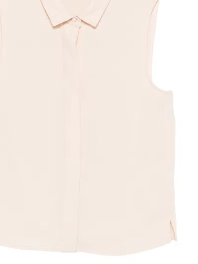 Emporio Armani Sleeveless Shirt In Technical Gabardine In Pink