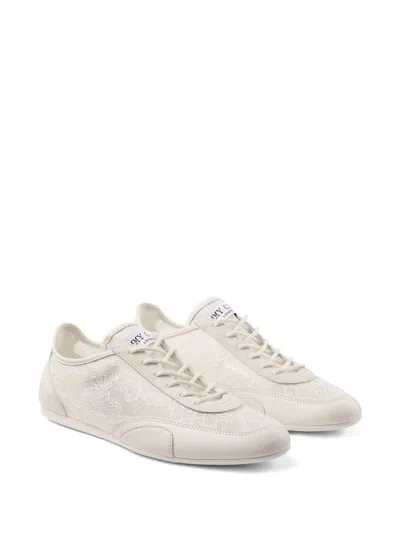 Jimmy Choo Beige Calf Leather Bos Taurus Athletic Sneakers In Neutral