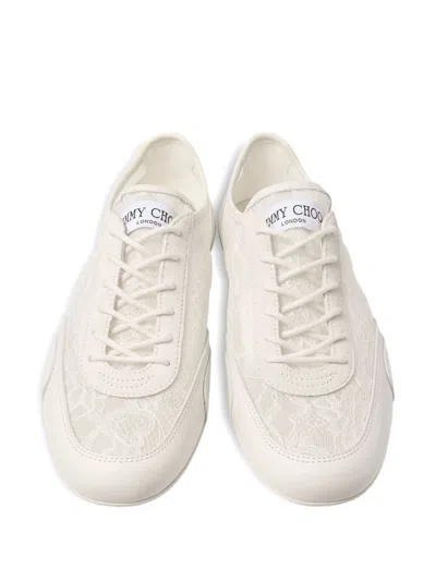 Jimmy Choo Beige Calf Leather Bos Taurus Athletic Sneakers In Neutral