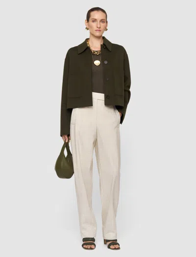 Joseph Womens Palm Leaf Kalaa Relaxed-fit Wool And Silk Jacket In Green
