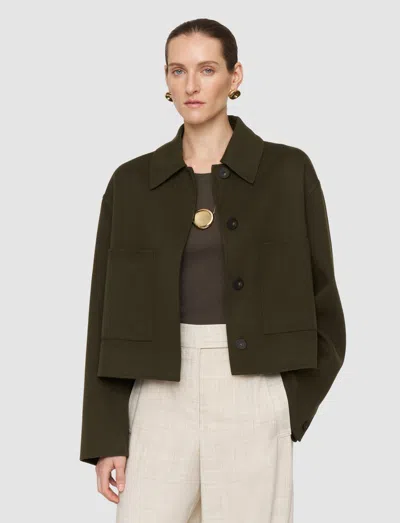 Joseph Womens Palm Leaf Kalaa Relaxed-fit Wool And Silk Jacket In Green