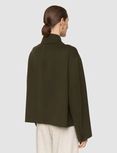 Joseph Womens Palm Leaf Kalaa Relaxed-fit Wool And Silk Jacket In Green