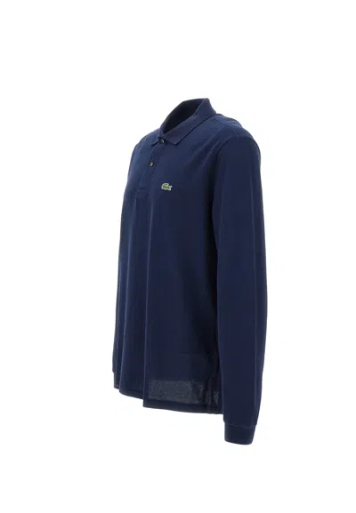 Lacoste Regular Fit Ultra Dry Long Sleeved Golf Polo In Blue