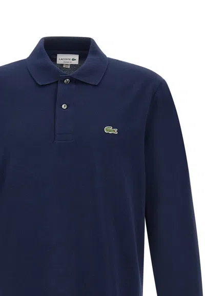 Lacoste Regular Fit Ultra Dry Long Sleeved Golf Polo In Blue