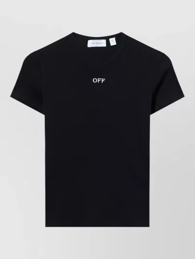 Off-white Off White Off Stamp Rib Basic Tee Black White In Multi