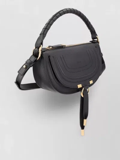 Chloé Mini Marcie Shoulder Bag In Soft Leather In Black