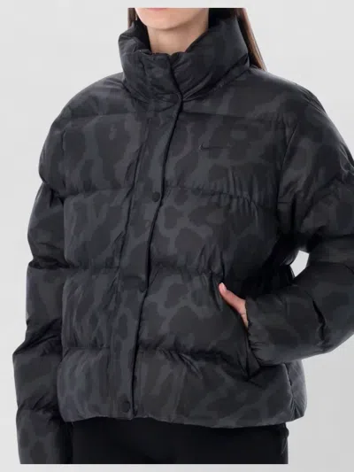 Nike Nylon Animalier Therma Fit Bomber Jacket In Black