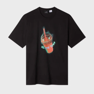 Ps By Paul Smith Ps Paul Smith Drink Graphic Organic Cotton T-shirt In Black