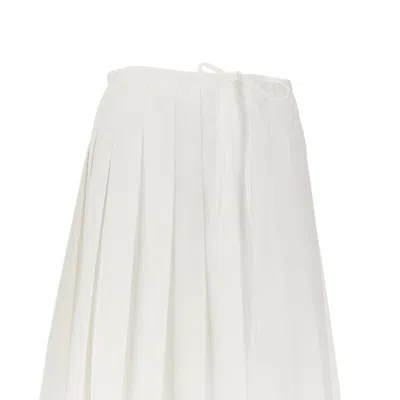 Prada White Cotton Polyester Skirt In White