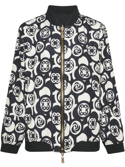 Elena Miro' Monogram-pattern Reversible Jacket In Black