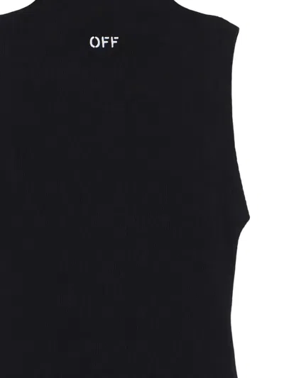 Off-white Off Stamp Ribbed Bodysuit In Black