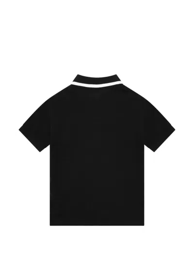 Dolce & Gabbana Boys Logo Polo Shirt In Black