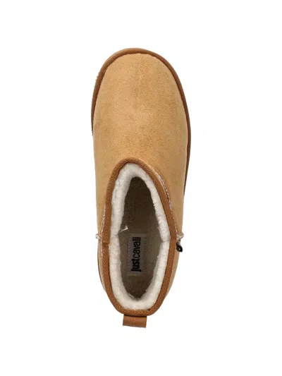 Just Cavalli Pull-tab Ankle Boots In Neutral