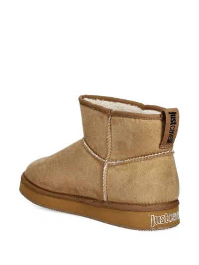 Just Cavalli Pull-tab Ankle Boots In Neutral