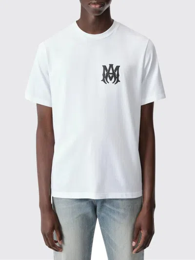 Amiri White Crewneck T-shirt With Logo Print On The Front And Logo Lettering On The Rear In Cotton M In White
