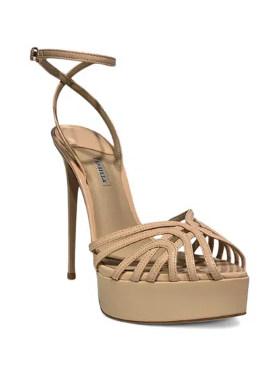 Le Silla Caged Platform Sandals In Neutral