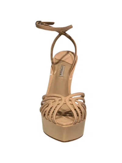 Le Silla Caged Platform Sandals In Neutral