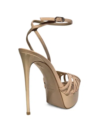 Le Silla Caged Platform Sandals In Neutral