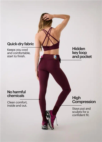 Lole Action 7/8 Length Ankle Leggings In Burgundy