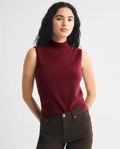 Abercrombie & Fitch Merino Wool-blend Sweater Shell Top In Burgundy